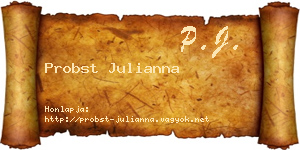 Probst Julianna névjegykártya